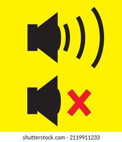 Nice sound and mute logo vector suitable for community or company logos, editors, apps. also for music lovers