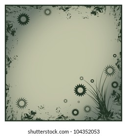 nice spotted old frame with abstract flowers
