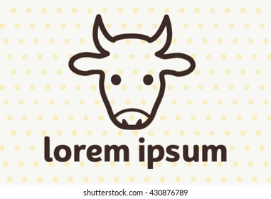 Nice stylish logo cow for milk brand. Easy to recolor and edit. 