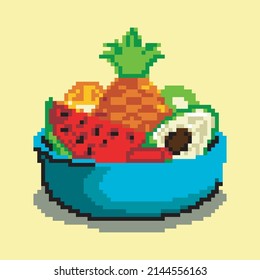nette süße Frucht im Stil der Pixelkunst