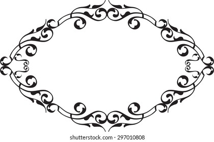 Nice swirll greeting frame is on white