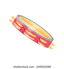 nice tambourine on white background vector illustration design