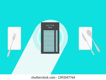 Nice tasty store, light blue menu background