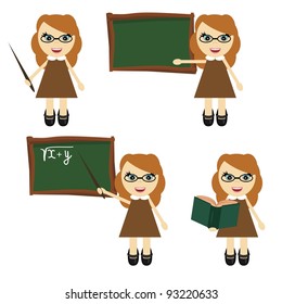 nice teacher in different positions