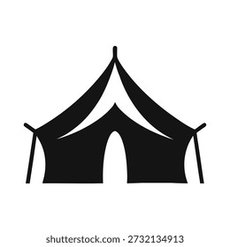 Nice tenda silhueta ícone de ilustração vetorial