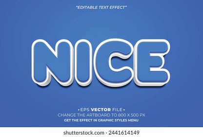 Nice text effect 3d editable vector