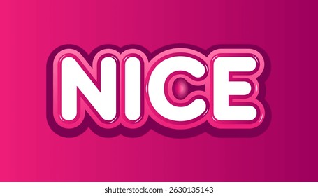Nice text Vector illustration.Lettering nice word.Nice text effect design.