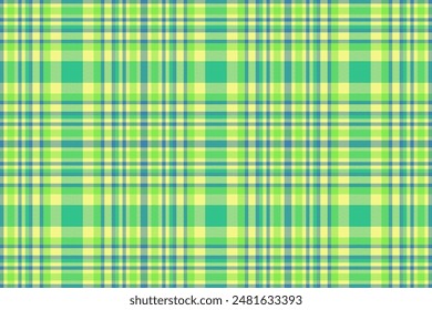 Bonito fondo de tela textil, patrón de Vector de señora tartán. Mezcla de textura a cuadros sin fisuras en la paleta de colores lima y cian.