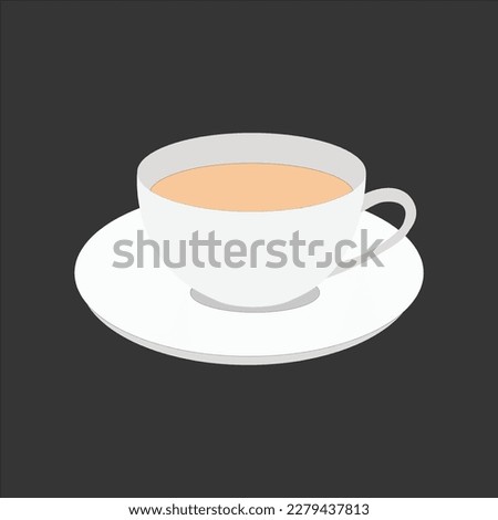 A Nice top view tea cup vector artwork.