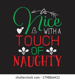 Nice with a touch of naughty Christmas vector.