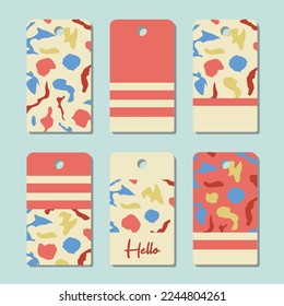 Nice trendy tag set with stains for print. 