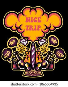 Nice trip vector illustration for print