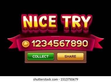 Nice try. Screen for game. Vector illustration