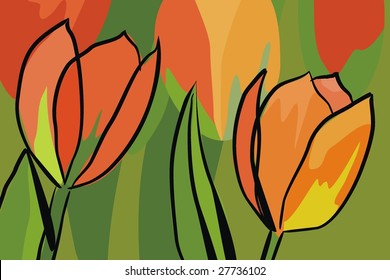 nice tulips illustration