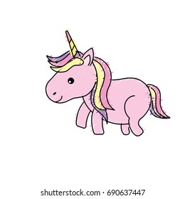 nice unicorn with horn and hairstyle design