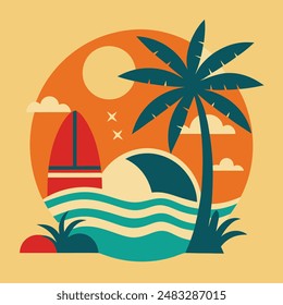 Nice and unique summer vacation icon