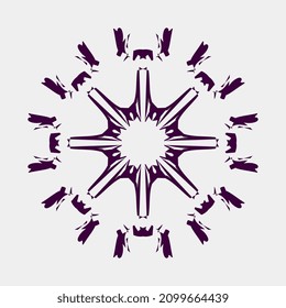 schöne und einzigartige symmetrische Vektorgrafik-Illustrationen für Dekorationen oder andere geeignete