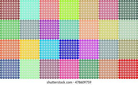Nice useful design for tablecloth, blanket, or bed quilt composed of a lot of and varied colors