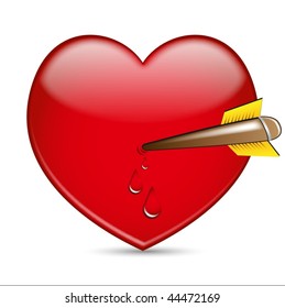 Nice Vector broken heart with arrowe - aqua