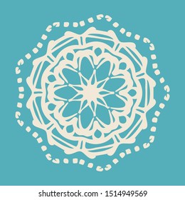 Nice vector doted flower ornament isolated. For decoration of textile, ad, presentation, logo, greeting-card, icon, flower catalog other.