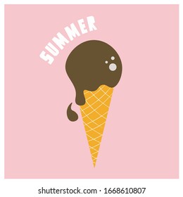 Nice vector flat illustration with ice cream