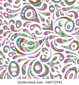 Nice vector hand-drawn illustration. Elegant seamless pattern with doodles and Mandala elements.