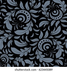 Nice vector hand-drawn illustration. Elegant neutral seamless pattern with doodle and Mandala elements.