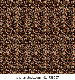 Nice vector hand-drawn illustration. Elegant seamless pattern with doodle and Mandala elements.