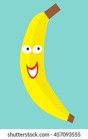 Nice vector illustration of a funny banana with red lipstick on the mouth 