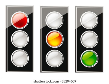 nice vector illustration of semaphore isolation over white background. Light for traffic