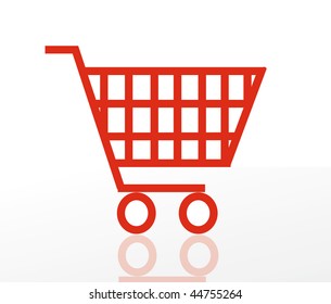 nice vector illustration of shoping cart isolated on white background. Icon shopping basket.