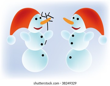 nice vector illustration of a snowmen