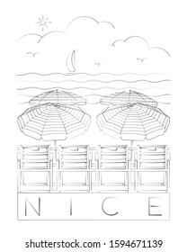 Nice vector illustration and typography design, France