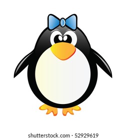 nice vector penguin girl isolated on white background