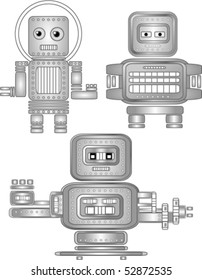 Nice vector retro robots
