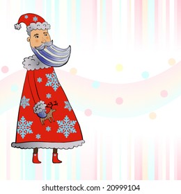 nice Vector santa on a pastel colored background