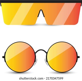 un bonito círculo vectorial de gafas de sol aquí