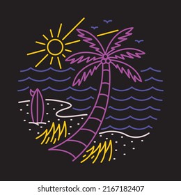 Nice view of beach for chill graphic illustration vector art t-shirt design
