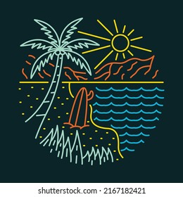 Nice view of beach for chill graphic illustration vector art t-shirt design