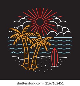 Nice view of beach for chill graphic illustration vector art t-shirt design