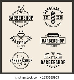 nice vintage barbershop pack logo