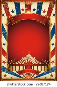 Nice vintage circus background with big top. A retro circus poster for your advertising.