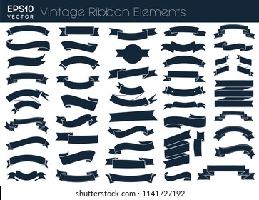 Nice Vintage Ribbon Elements Collection