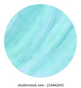 Nice watercolor green waves round background design. Vector illustration.