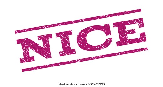 Nice watermark stamp. Text caption between parallel lines with grunge design style. Rubber seal stamp with dust texture. Vector purple color ink imprint on a white background.