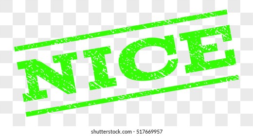 Nice watermark stamp. Text caption between parallel lines with grunge design style. Rubber seal stamp with dirty texture. Vector light green color ink imprint on a chess transparent background.