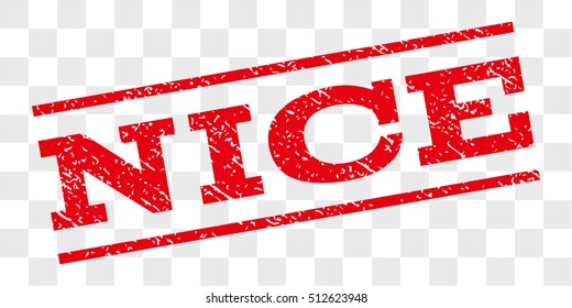Nice watermark stamp. Text tag between parallel lines with grunge design style. Rubber seal stamp with dust texture. Vector red color ink imprint on a chess transparent background.