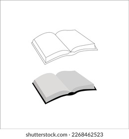 A Nice White Book , white ledger vector and line art