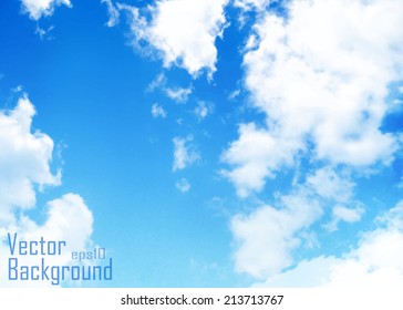 Nice white cloud on the sky. Vector.