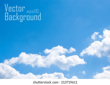 Nice white cloud on the sky. Vector.